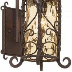 John Timberland Rustic Outdoor Wall Light Fixture Dark Walnut Iron Twists 18 1/2" Champagne Hammered Glass for Exterior House Deck -Outdoor Lighting Sales Shop unnamed file 3222
