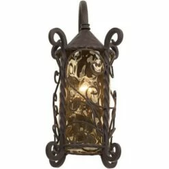John Timberland Rustic Outdoor Wall Light Fixture Dark Walnut Iron Twists 18 1/2" Champagne Hammered Glass for Exterior House Deck -Outdoor Lighting Sales Shop unnamed file 3224