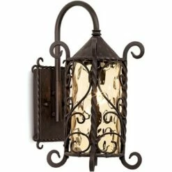 John Timberland Rustic Outdoor Wall Light Fixture Dark Walnut Iron Twists 18 1/2" Champagne Hammered Glass for Exterior House Deck -Outdoor Lighting Sales Shop unnamed file 3225