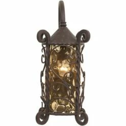 John Timberland Rustic Outdoor Wall Light Fixture Dark Walnut Iron Twists 18 1/2" Champagne Hammered Glass for Exterior House Deck -Outdoor Lighting Sales Shop unnamed file 3227