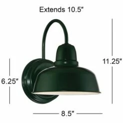 John Timberland Farmhouse Outdoor Wall Light Fixture Urban Barn Green Steel Gooseneck 11 1/4" for Exterior House Porch Patio -Outdoor Lighting Sales Shop unnamed file 3239