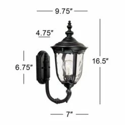John Timberland Traditional Outdoor Wall Light Fixture Texturized Black Upbridge 16 1/2" Clear Hammered Glass for Exterior House -Outdoor Lighting Sales Shop unnamed file 3250