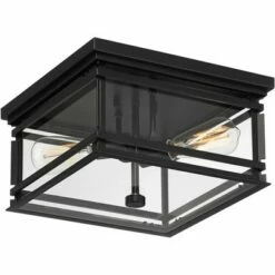 John Timberland Mission Outdoor Ceiling Light Fixture Matte Black Metal 13" Clear Glass for Exterior House Porch Patio Deck Home -Outdoor Lighting Sales Shop unnamed file 326