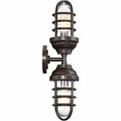John Timberland Nautical Outdoor Wall Light Fixture Painted Bronze Cage 22 1/2" Clear Glass Up Down for Exterior House Porch Patio -Outdoor Lighting Sales Shop unnamed file 3276