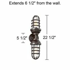 John Timberland Nautical Outdoor Wall Light Fixture Painted Bronze Cage 22 1/2" Clear Glass Up Down for Exterior House Porch Patio -Outdoor Lighting Sales Shop unnamed file 3277