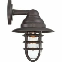 John Timberland Industrial Farmhouse Outdoor Barn Light Wall Fixtures Set of 2 Bronze 13 1/4" Metal Cage Clear Glass for Exterior House -Outdoor Lighting Sales Shop unnamed file 3305