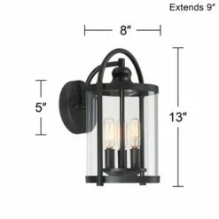 John Timberland Modern Outdoor Wall Light Fixture Black 13" Cylindrical Glass for Exterior House Porch Patio Deck Entryway -Outdoor Lighting Sales Shop unnamed file 3310