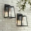 John Timberland Modern Outdoor Wall Light Fixtures Set of 2 Mystic Black Gold 13" Clear Glass Panels Exterior House Porch Patio -Outdoor Lighting Sales Shop unnamed file 3311