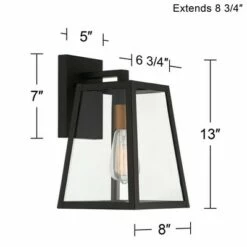 John Timberland Modern Outdoor Wall Light Fixtures Set of 2 Mystic Black Gold 13" Clear Glass Panels Exterior House Porch Patio -Outdoor Lighting Sales Shop unnamed file 3316