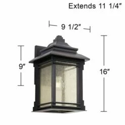 Franklin Iron Works Rustic Farmhouse Outdoor Wall Light Fixture Walnut Bronze Iron 16" Cream Glass for Exterior Patio Porch House -Outdoor Lighting Sales Shop unnamed file 3341