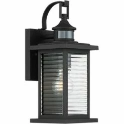 John Timberland Mission Outdoor Wall Light Fixture Textured Black 13 3/4" Clear Stripped Glass Motion Security Sensor for Porch Entryway -Outdoor Lighting Sales Shop unnamed file 3346