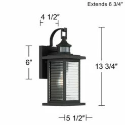 John Timberland Mission Outdoor Wall Light Fixture Textured Black 13 3/4" Clear Stripped Glass Motion Security Sensor for Porch Entryway -Outdoor Lighting Sales Shop unnamed file 3348