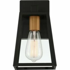 John Timberland Modern Outdoor Wall Light Fixture Mystic Black Gold 10 3/4" Clear Glass Panels Exterior House Porch Patio Outside -Outdoor Lighting Sales Shop unnamed file 3351