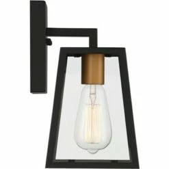 John Timberland Modern Outdoor Wall Light Fixture Mystic Black Gold 10 3/4" Clear Glass Panels Exterior House Porch Patio Outside -Outdoor Lighting Sales Shop unnamed file 3353
