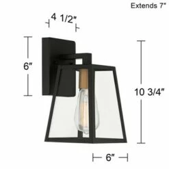John Timberland Modern Outdoor Wall Light Fixture Mystic Black Gold 10 3/4" Clear Glass Panels Exterior House Porch Patio Outside -Outdoor Lighting Sales Shop unnamed file 3354