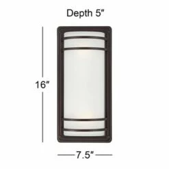 John Timberland Modern Outdoor Wall Sconce Fixture Rubbed Bronze 16" Opal Etched Glass for Exterior House Porch Patio -Outdoor Lighting Sales Shop unnamed file 3358