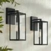 John Timberland Modern Outdoor Wall Lights Fixtures Set of 2 Mystic Black Damp Rated 14" Clear Glass Exterior House Porch Patio -Outdoor Lighting Sales Shop unnamed file 3359