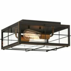 John Timberland Modern Outdoor Ceiling Light Fixture Black 2-Light 5 1/2" Clear Glass for Exterior House Porch Patio Outside Deck -Outdoor Lighting Sales Shop unnamed file 336