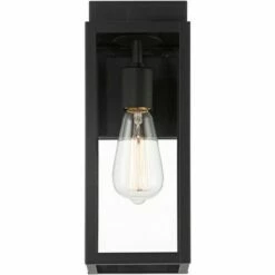 John Timberland Modern Outdoor Wall Lights Fixtures Set of 2 Mystic Black Damp Rated 14" Clear Glass Exterior House Porch Patio -Outdoor Lighting Sales Shop unnamed file 3361