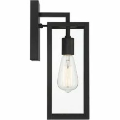 John Timberland Modern Outdoor Wall Lights Fixtures Set of 2 Mystic Black Damp Rated 14" Clear Glass Exterior House Porch Patio -Outdoor Lighting Sales Shop unnamed file 3363