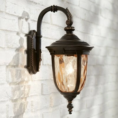 John Timberland Outdoor Wall Light Fixture Bronze 16 1/2" Hammered Glass Sconce for House Deck Patio Porch 3 John Timberland Outdoor Wall Light Fixture Bronze 16 1/2" Hammered Glass Sconce for House Deck Patio Porch