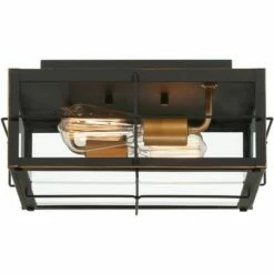 John Timberland Modern Outdoor Ceiling Light Fixture Black 2-Light 5 1/2" Clear Glass for Exterior House Porch Patio Outside Deck -Outdoor Lighting Sales Shop unnamed file 337