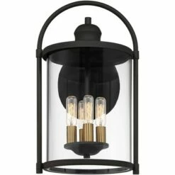 John Timberland Farmhouse Outdoor Wall Light Fixture Black Brass 17" Clear Glass for Exterior House Porch Patio Outside Entryway -Outdoor Lighting Sales Shop unnamed file 3378