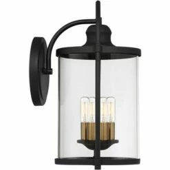 John Timberland Farmhouse Outdoor Wall Light Fixture Black Brass 17" Clear Glass for Exterior House Porch Patio Outside Entryway -Outdoor Lighting Sales Shop unnamed file 3380