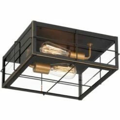 John Timberland Modern Outdoor Ceiling Light Fixture Black 2-Light 5 1/2" Clear Glass for Exterior House Porch Patio Outside Deck -Outdoor Lighting Sales Shop unnamed file 339