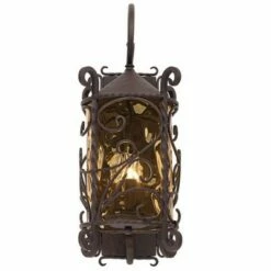 John Timberland Rustic Outdoor Wall Light Fixture Dark Walnut Iron Scroll 23 3/4" Champagne Hammered Glass for Exterior House Deck -Outdoor Lighting Sales Shop unnamed file 3392