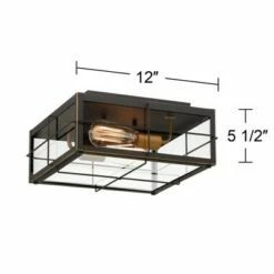John Timberland Modern Outdoor Ceiling Light Fixture Black 2-Light 5 1/2" Clear Glass for Exterior House Porch Patio Outside Deck -Outdoor Lighting Sales Shop unnamed file 340
