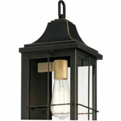 John Timberland Traditional Outdoor Wall Light Fixture Black Warm Gold 18 1/2" Clear Glass Panels for Exterior House Porch Patio -Outdoor Lighting Sales Shop unnamed file 3402