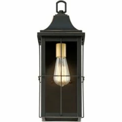 John Timberland Traditional Outdoor Wall Light Fixture Black Warm Gold 18 1/2" Clear Glass Panels for Exterior House Porch Patio -Outdoor Lighting Sales Shop unnamed file 3403