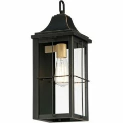 John Timberland Traditional Outdoor Wall Light Fixture Black Warm Gold 18 1/2" Clear Glass Panels for Exterior House Porch Patio -Outdoor Lighting Sales Shop unnamed file 3404