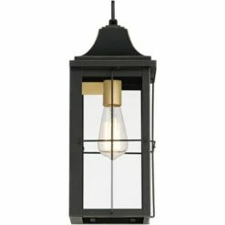John Timberland Traditional Outdoor Wall Light Fixture Black Warm Gold 18 1/2" Clear Glass Panels for Exterior House Porch Patio -Outdoor Lighting Sales Shop unnamed file 3405