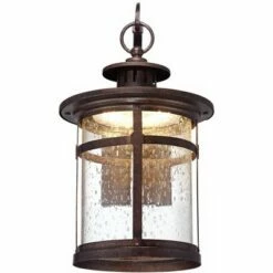 Franklin Iron Works Industrial Vintage Rustic Outdoor Wall Light Fixture LED Bronze 11 1/2" Seedy Glass Exterior House -Outdoor Lighting Sales Shop unnamed file 3409