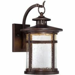 Franklin Iron Works Industrial Vintage Rustic Outdoor Wall Light Fixture LED Bronze 11 1/2" Seedy Glass Exterior House -Outdoor Lighting Sales Shop unnamed file 3410