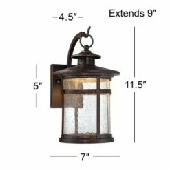 Franklin Iron Works Industrial Vintage Rustic Outdoor Wall Light Fixture LED Bronze 11 1/2" Seedy Glass Exterior House -Outdoor Lighting Sales Shop unnamed file 3412