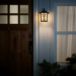 11.75" 1-Light Prairie Craftsman Style Stained Glass Outdoor Lantern Wall Sconce Bronze - River of Goods -Outdoor Lighting Sales Shop unnamed file 3416