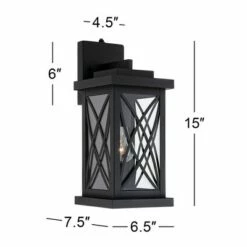 John Timberland Outdoor Wall Light Fixture Black 15" Clear Glass Security Dusk To Dawn for Exterior House Porch Patio -Outdoor Lighting Sales Shop unnamed file 3434