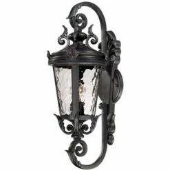 John Timberland Traditional Outdoor Wall Light Fixture Black Steel Scroll 19" Clear Hammered Glass for Exterior House Porch Patio -Outdoor Lighting Sales Shop unnamed file 3446