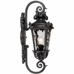 John Timberland Traditional Outdoor Wall Light Fixture Black Steel Scroll 19" Clear Hammered Glass for Exterior House Porch Patio -Outdoor Lighting Sales Shop unnamed file 3447