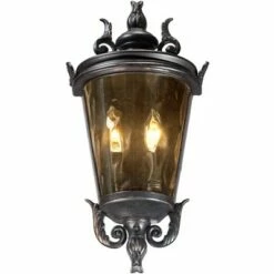 John Timberland Traditional Outdoor Light Fixture Veranda Bronze Scroll 17" Champagne Hammered Glass for Exterior Porch -Outdoor Lighting Sales Shop unnamed file 3463