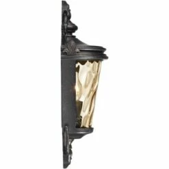 John Timberland Traditional Outdoor Light Fixture Veranda Bronze Scroll 17" Champagne Hammered Glass for Exterior Porch -Outdoor Lighting Sales Shop unnamed file 3465