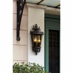 John Timberland Traditional Outdoor Light Fixture Veranda Bronze Scroll 17" Champagne Hammered Glass for Exterior Porch -Outdoor Lighting Sales Shop unnamed file 3468