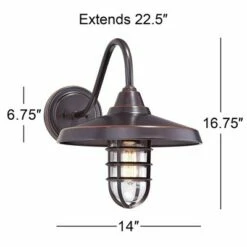 John Timberland Industrial Outdoor Barn Light Wall Fixture Painted Bronze Cage 16 3/4" Clear Glass for Exterior House Porch Patio 13 John Timberland Industrial Outdoor Barn Light Wall Fixture Painted Bronze Cage 16 3/4" Clear Glass for Exterior House Porch Patio -Outdoor Lighting Sales Shop unnamed file 3481