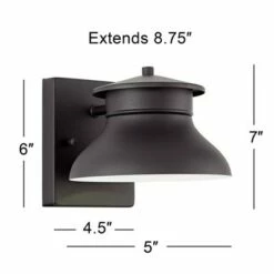 John Timberland Modern Outdoor Wall Light Fixtures Set of 2 LED Black 5" Non Glass Dark Sky for Exterior House Porch Patio Barn -Outdoor Lighting Sales Shop unnamed file 3493