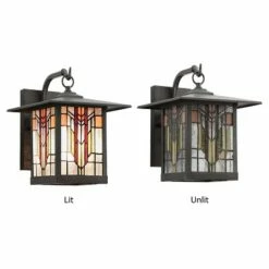 11.75" 1-Light Prairie Craftsman Outdoor Wall Lantern Sconce Oil Rubbed Bronze - River of Goods -Outdoor Lighting Sales Shop unnamed file 3503
