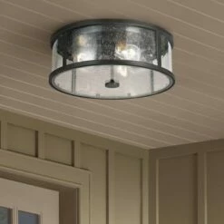 Feiss Dakota 14" Wide Espresso 3-Light Outdoor Ceiling Light