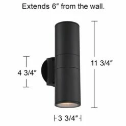 Possini Euro Design Modern Outdoor Wall Light Fixture Black 11 3/4" Cylinder Up Down Exterior House Porch Patio -Outdoor Lighting Sales Shop unnamed file 3520